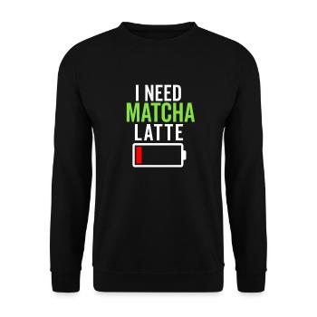 Matcha Tea Latte Lover For Green Tea Funny Matcha - Unisex Sweatshirt - black - Front - Alina (178cm) & Michal (187cm)