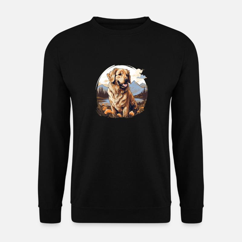 Hund Golden Retriever - Unisex Pullover - Schwarz