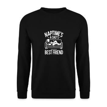 Naptime ist der beste Freund eines Vaters - Unisex Pullover - Schwarz - Vorne - Alina (178cm) & Michal (187cm)