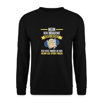 Sportmuffel Morgenmuffel Lustige Sprüche - Unisex Pullover - Schwarz - Vorne - Alina (178cm) & Michal (187cm)
