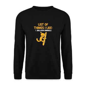 Balloon Animal Party Balloon Artist - Unisex Sweatshirt - black - Front - Alina (178cm) & Michal (187cm)