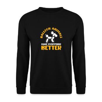 Balloon Animal Party Balloon Artist - Unisex Sweatshirt - black - Front - Alina (178cm) & Michal (187cm)