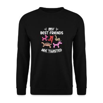 Balloon Animal Party Balloon Artist - Unisex Sweatshirt - black - Front - Alina (178cm) & Michal (187cm)