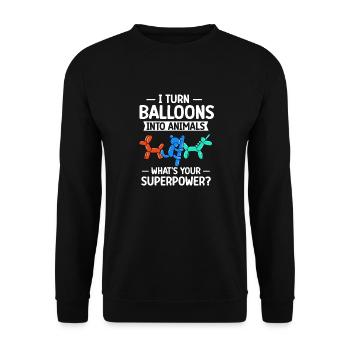 Balloon Animal Party Balloon Artist - Unisex Sweatshirt - black - Front - Alina (178cm) & Michal (187cm)