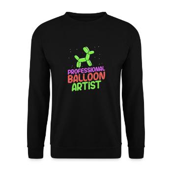 Balloon Animal Party Balloon Artist - Unisex Sweatshirt - black - Front - Alina (178cm) & Michal (187cm)