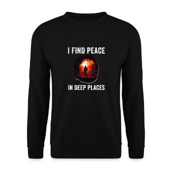 Caving Spelunking For Cave Men Women Funny - Unisex Sweatshirt - black - Front - Alina (178cm) & Michal (187cm)