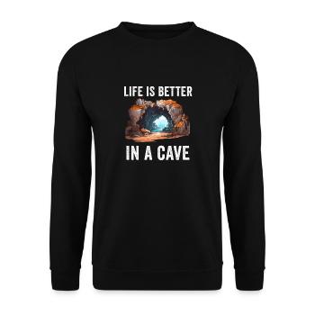 Caving Spelunking For Cave Men Women Funny - Unisex Sweatshirt - black - Front - Alina (178cm) & Michal (187cm)