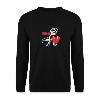 Rawr dinosaure joyeux coeur d’amour de la Saint-Valentin - Sweat-shirt Unisexe - noir - Devant - Alina (178cm) & Michal (187cm)