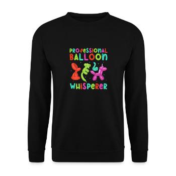 Balloon Animal Party Balloon Artist - Unisex Sweatshirt - black - Front - Alina (178cm) & Michal (187cm)