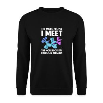 Balloon Animal Party Balloon Artist - Unisex Sweatshirt - black - Front - Alina (178cm) & Michal (187cm)