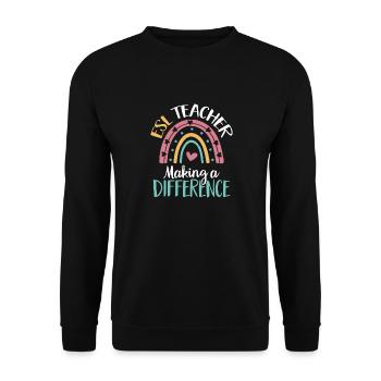 Lehrkraft Englisch Zweitsprache Fremdsprache - Unisex Pullover - Schwarz - Vorne - Alina (178cm) & Michal (187cm)
