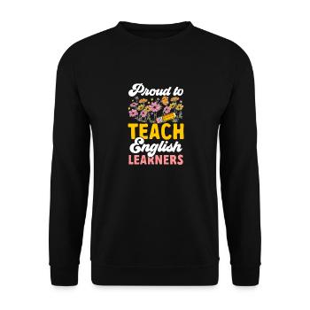 Lehrkraft Englisch Zweitsprache Fremdsprache - Unisex Pullover - Schwarz - Vorne - Alina (178cm) & Michal (187cm)