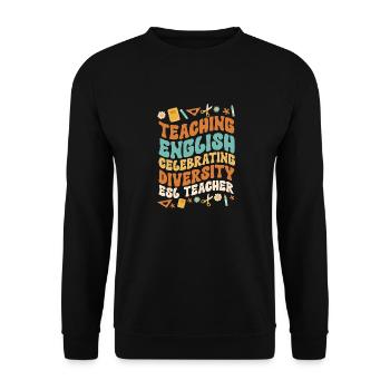 Professeur d’anglais langue seconde langue étrangère - Sweat-shirt Unisexe - noir - Devant - Alina (178cm) & Michal (187cm)