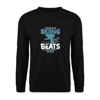 A Bad Day Skiing Beats A Good Day At Work Wintersp - Unisex Pullover - Schwarz - Vorne - Alina (178cm) & Michal (187cm)