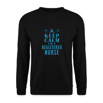 Keep Calm I m A Registered Nurse Nursing Zitate - Unisex Pullover - Schwarz - Vorne - Alina (178cm) & Michal (187cm)
