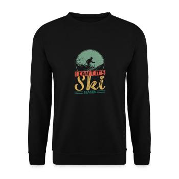 I Can't It's Ski Season Wintersport Skiing - Unisex Pullover - Schwarz - Vorne - Alina (178cm) & Michal (187cm)