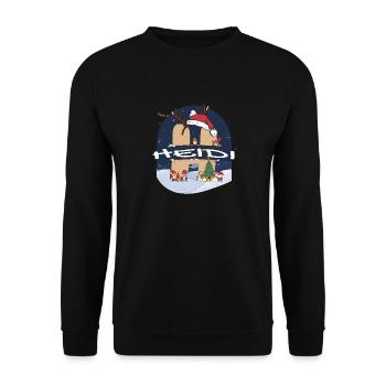 Génial Heid nom w chapeau de père Noël dans le thème de Noël - Sweat-shirt Unisexe - noir - Devant - Alina (178cm) & Michal (187cm)