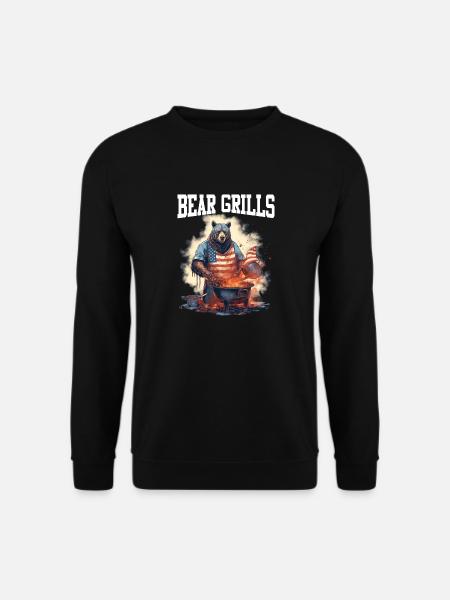 Bear Grills Barbecue Grill BBQ Grillen Bär Camping - Unisex Pullover - Schwarz
