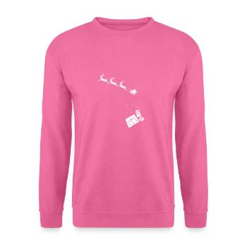 Santa Is Coming Geschenkeregen Weihnachten - Unisex Pullover - Pink - Vorne
