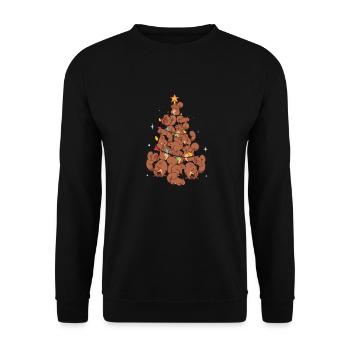 Forest Animal Christmas Tree Kids Cute Squirrel Lo - Unisex Pullover - Schwarz - Vorne - Alina (178cm) & Michal (187cm)