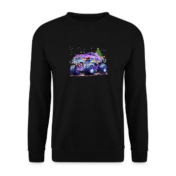 Monster Truck Lover Weihnachtsgrafik für Jungs, Ich - Unisex Pullover - Schwarz - Vorne - Alina (178cm) & Michal (187cm)