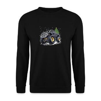 Liebe Monster Truck Cool Monster Truck Xmas Design - Unisex Pullover - Schwarz - Vorne - Alina (178cm) & Michal (187cm)