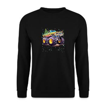 Monster Truck Funny Noël Design pour Garçons, Hommes - Sweat-shirt Unisexe - noir - Devant - Alina (178cm) & Michal (187cm)