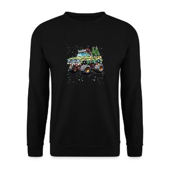 Monster Truck Noël Cool Design Graphique - Sweat-shirt Unisexe - noir - Devant - Alina (178cm) & Michal (187cm)