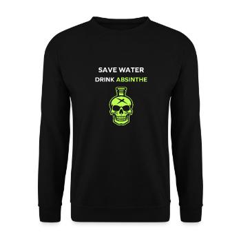 Wasser sparen, Absinth trinken - Unisex Pullover - Schwarz - Vorne - Alina (178cm) & Michal (187cm)