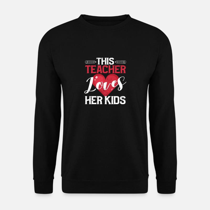 Diese Lehrerin liebt ihre Kinder lustig Valentin - Unisex Pullover - Schwarz