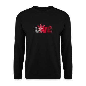 Amour Gnome Plaid Saint-Valentin assorti paire Gnome - Sweat-shirt Unisexe - noir - Devant - Alina (178cm) & Michal (187cm)