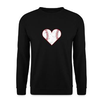 Baseball Heart Valentine's Day Funny Couple Matching - Unisex Sweatshirt - black - Front - Alina (178cm) & Michal (187cm)