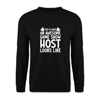 Board Game Lover Trivia Game Night Game Show Host - Unisex Sweatshirt - black - Front - Alina (178cm) & Michal (187cm)