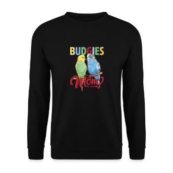Budgie's Mom Parrot Owner Bird Avian - Unisex Sweatshirt - black - Front - Alina (178cm) & Michal (187cm)