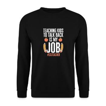 Lehrkraft Englisch Zweitsprache Fremdsprache - Unisex Pullover - Schwarz - Vorne - Alina (178cm) & Michal (187cm)
