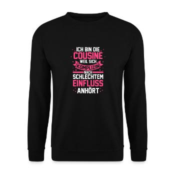 Cousinen Cousine - Unisex Pullover - Schwarz - Vorne - Alina (178cm) & Michal (187cm)