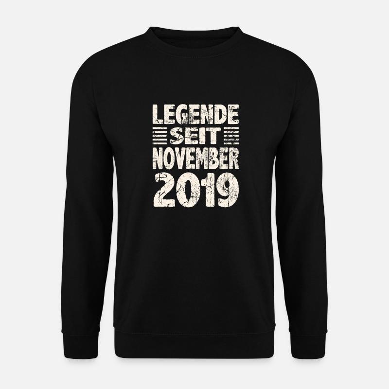November 2019 Legende seit 4 Jahren Mann Frau - Unisex Pullover - Schwarz