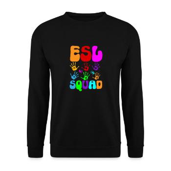Lehrkraft Englisch Zweitsprache Fremdsprache - Unisex Pullover - Schwarz - Vorne - Alina (178cm) & Michal (187cm)