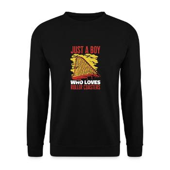 Achterbahn Rollercoaster Freizeitpark - Unisex Pullover - Schwarz - Vorne - Alina (178cm) & Michal (187cm)