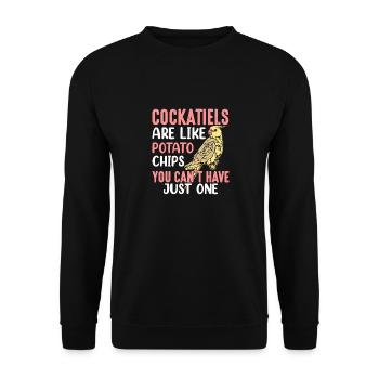 Cockatiels Are Like Potato Chips Bird Avian Parrot - Unisex Sweatshirt - black - Front - Alina (178cm) & Michal (187cm)