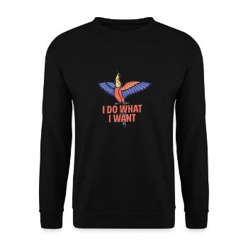 I Do What I Want Parrot Owner Bird Avian - Unisex Sweatshirt - black - Front - Alina (178cm) & Michal (187cm)