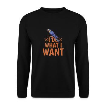 I Do What I Want Bird Avian Parrot Owner - Unisex Sweatshirt - black - Front - Alina (178cm) & Michal (187cm)