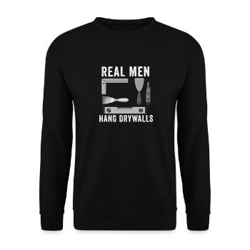 Drywall Installer Drywaller Drywall Finisher - Unisex Sweatshirt - black - Front - Alina (178cm) & Michal (187cm)