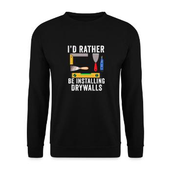 Drywall Installer Drywaller Drywall Finisher - Unisex Sweatshirt - black - Front - Alina (178cm) & Michal (187cm)