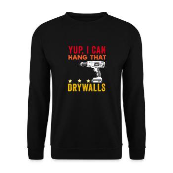 Drywall Installer Drywaller Drywall Finisher - Unisex Sweatshirt - black - Front - Alina (178cm) & Michal (187cm)