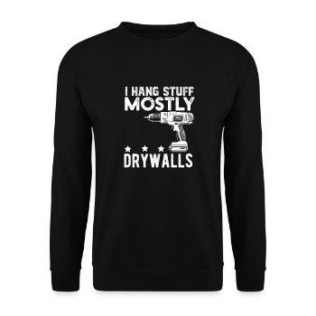 Drywall Installer Drywaller Drywall Finisher - Unisex Sweatshirt - black - Front - Alina (178cm) & Michal (187cm)