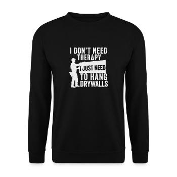 Drywall Installer Drywaller Drywall Finisher - Unisex Sweatshirt - black - Front - Alina (178cm) & Michal (187cm)