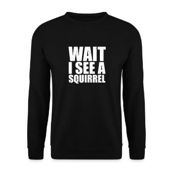 Cool Drôle Attendre Je Vois Un Écureuil Rongeur Forêt Ani - Sweat-shirt Unisexe - noir - Devant - Alina (178cm) & Michal (187cm)