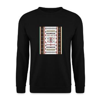 AMAZIGH SYMBOLE BERBERE TAPIS MZABE - Sweat-shirt Unisexe - noir - Devant - Alina (178cm) & Michal (187cm)