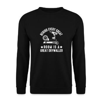 Drywall Installer Drywaller Drywall Finisher - Unisex Sweatshirt - black - Front - Alina (178cm) & Michal (187cm)